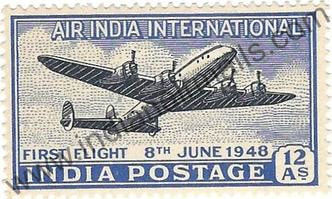 Sams Shopping India-80 Mail Carrying Aircrafts Air India Boeing 747 Airmail Aircraft RS 2 Stamp 